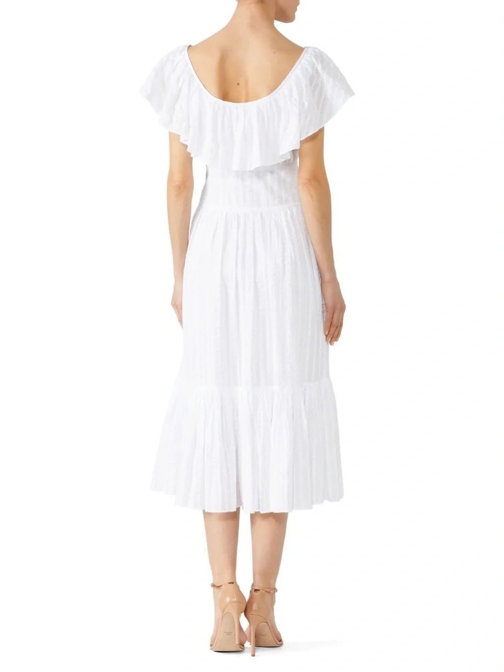 NWT Tory Burch Striped White Seersucker Dress Size 8 Retail $448